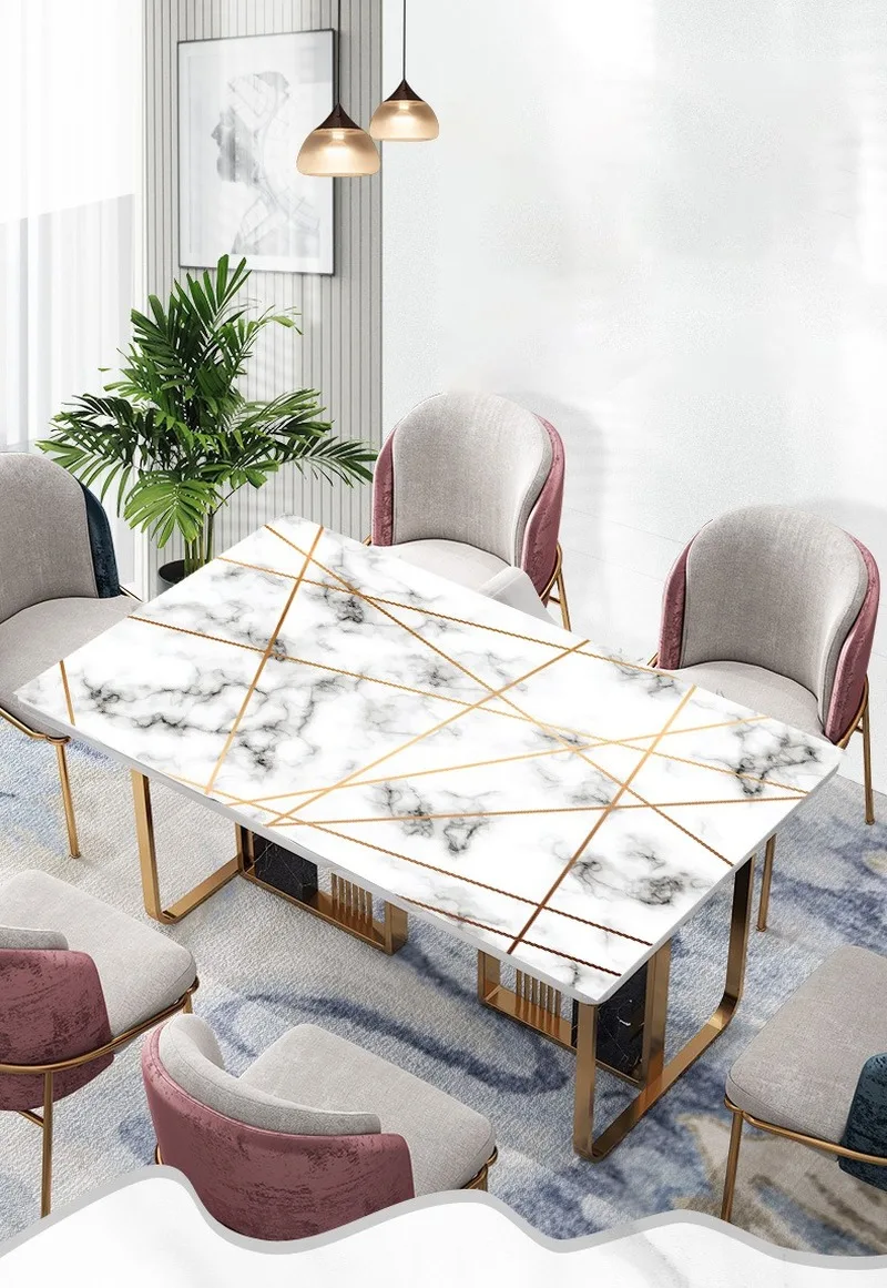 

Nordic 3D Crystal Soft Glass Printing Table Mat Household PVC Rectangular Table Cloth Waterproof Oilproof Tea Table Table Mat