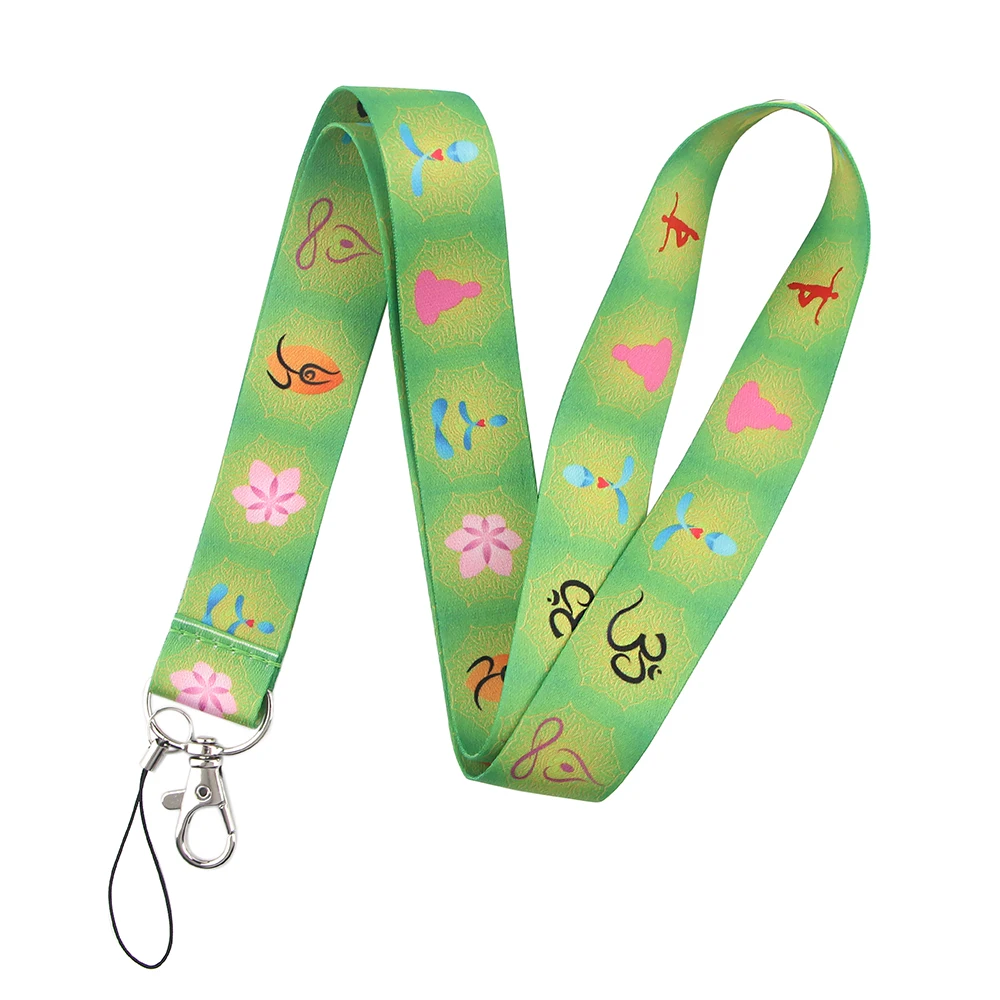 

DZ1165 Yoga Hobby Lanyard For Keychain ID Card Pass Gym Mobile Phone USB Badge Key Ring Holder Neck Straps Accessories