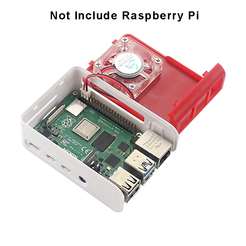 Чехол для Raspberry Pi 4 Model B ABS + RGB вентилятор светодиодный теплоотвод адаптер питания 5