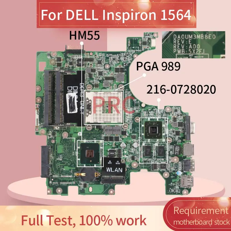 CN-06T28N 06T28N CN-04CCPK 04CCPK материнская плата для ноутбука DELL Inspiron 1564 материнская плата для ноутбука DA0UM3MB8E0 216-0728020 HM55 DDR3