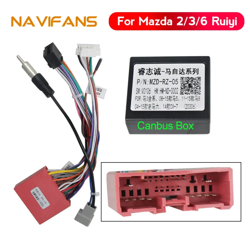 Автомобильный радиоплеер Navifans кабель питания с can-шиной для Mazda 2/3/5/6/7/8/CX-7 CX5 Ruiyi