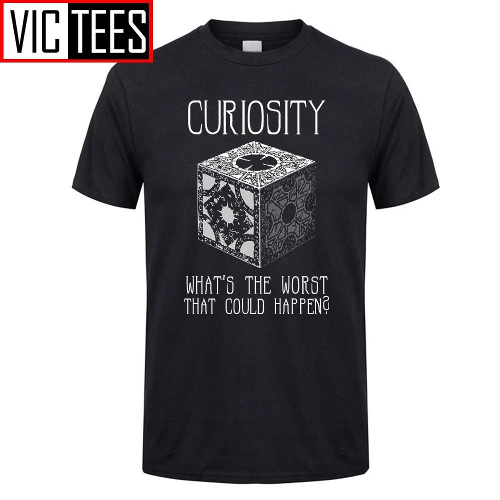 Мужские футболки из 100% хлопка с надписью Curiosity Killed Hellraiser Puzzle Box|Мужские футболки| |