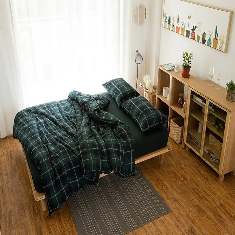 Комплект постельного белья в клетку комплект из 50 простых стеганых