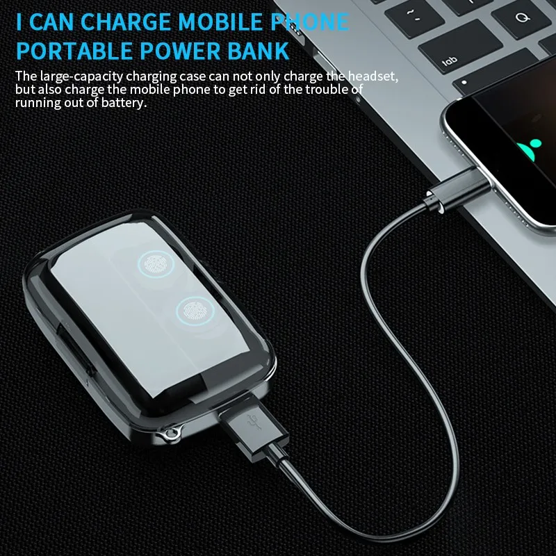 

M18 TWS Earphones Bluetooth Wireless Music Headset Waterproof 8D Surround Sound Smart Touch For Huawei Iphone Xiaomi Headphones