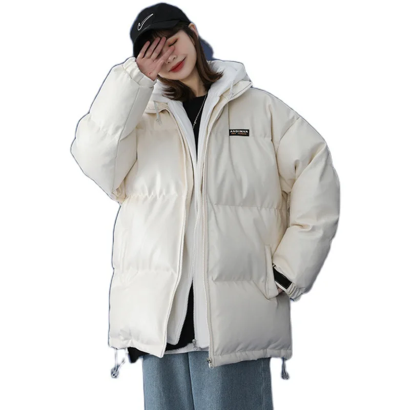 

Cotton padded men's winter thickened warm and fashionable Hong Kong Wind vacation two hooded cotton padded clothes loose and