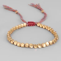 handmade tibetan copper bead bracelet set buddhist beaded braided lucky adjustable rope chain metal for women men couple jewelry