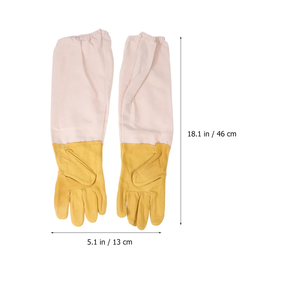 

1 Pair Beekeeping Premium Leather Beekeeper's Glove Protective Anti-bee (Size)