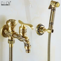bathroom bidet faucets antique brass wall mounted out door faucet sprayer water faucet toilet washing machine tap el1023