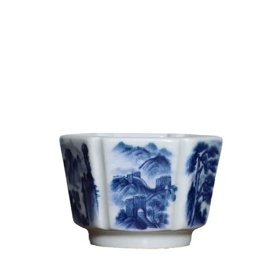 JingLin oculto, seis puros tallados a mano, seis monta&ntilde;as famosas, taza de cabezas, 120 cc-3