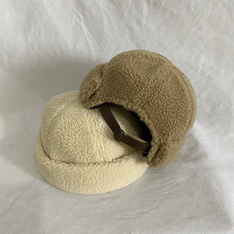 Осенне-зимняя теплая шапка бини унисекс из мягкого хлопка и берберского флиса с