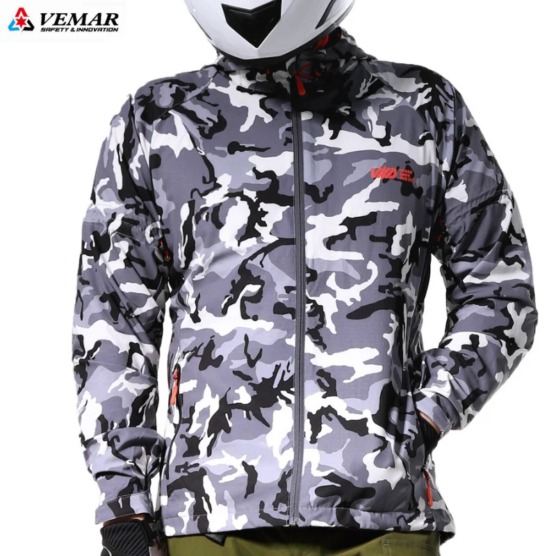 

VEMAR Summer Motorcycle Jackets Snow Camo Motorcycle Clothing Motorcycle Pants Motocross Clothes Motorbike Jacket Men Armor Suit