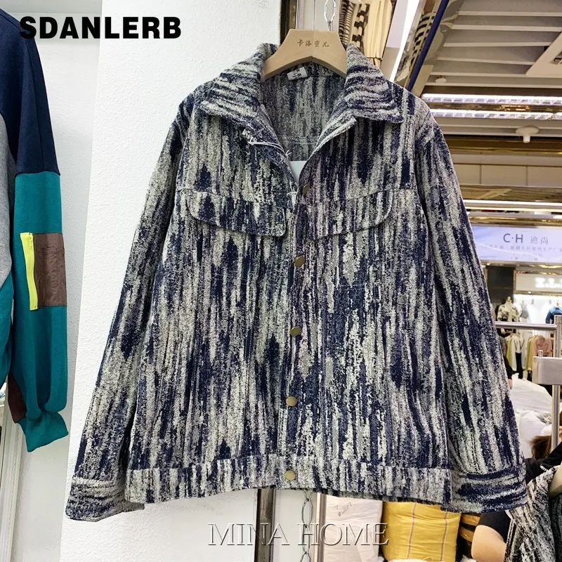 

Женская джинсовая куртка, свободная джинсовая куртка в Корейском стиле с длинным рукавом и широкой талией, весна-осень 2021