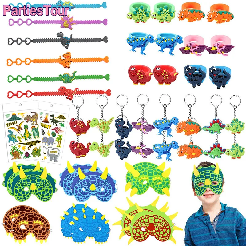 Декор для вечевечерние динозавра наклейки кольца браслеты временные татуировки