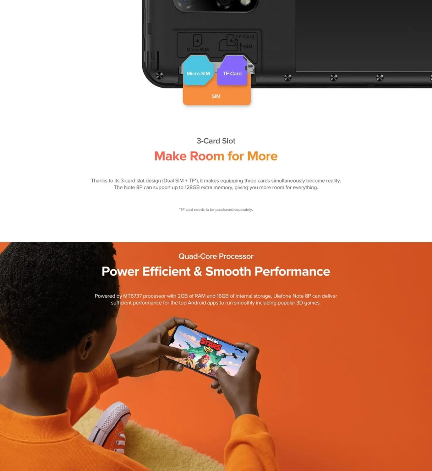 Ulefone Note 8P Smartphone Android 10 Go 4G Celular Phone Waterdrop Screen Quad Core 2GB+16GB 5.5-inch Face Unlocked Cellphones | Мобильные