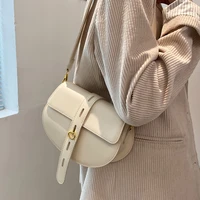 branded trendy pu leather saddle crossbody shoulder bag for women 2021 spring and summer small cute handbags and purses