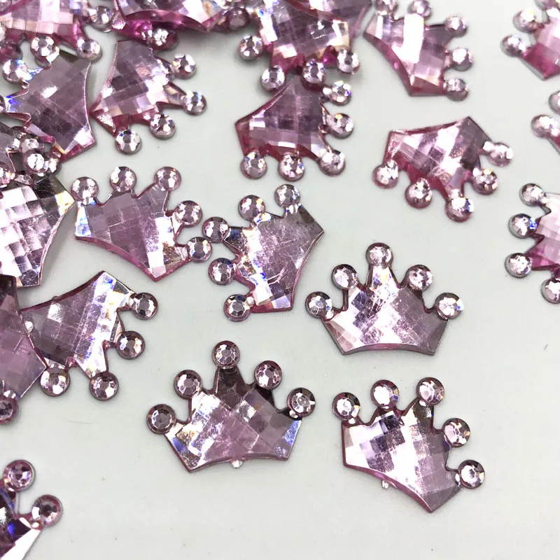 100 шт Корона Стразы Акрил плоский с одной стороны драгоценные камни Кристаллы