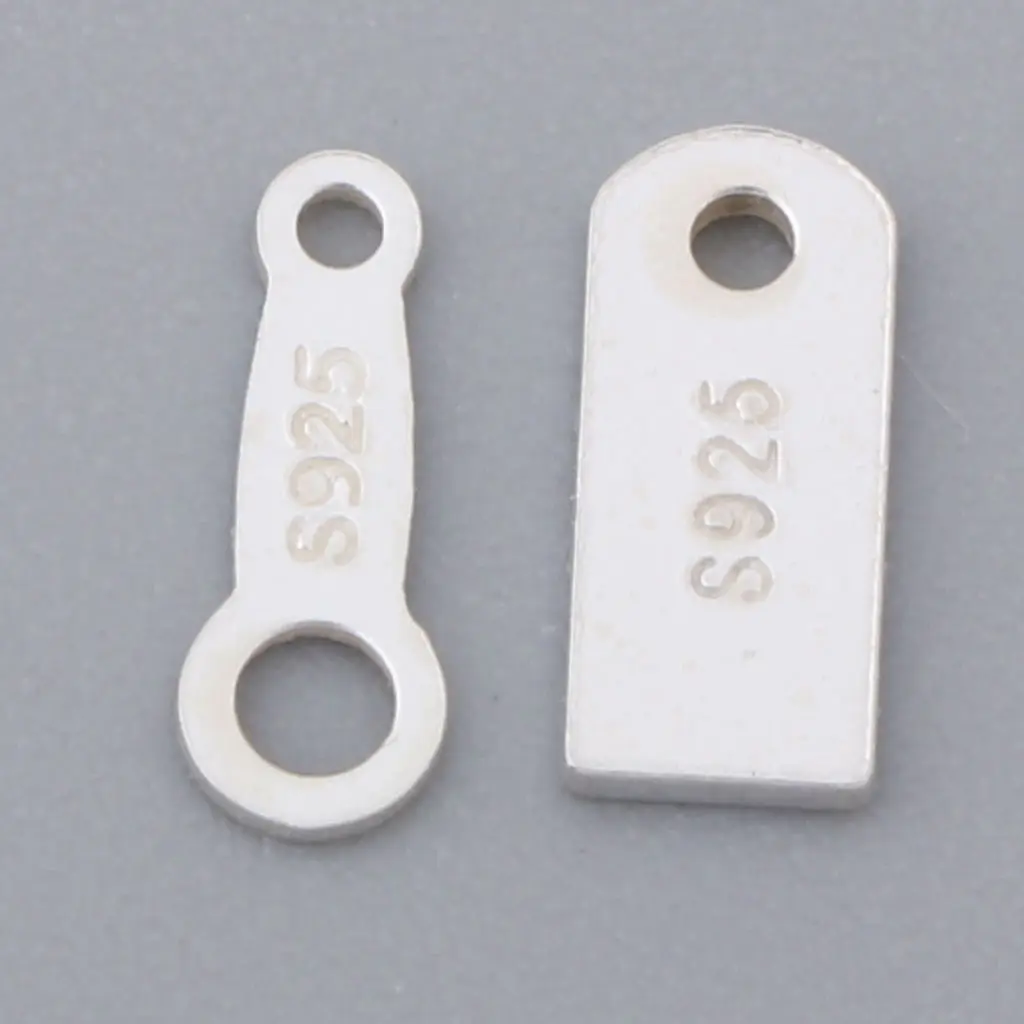 

Pack of 10 925 Sterling Silver 2 Holes Stamped Tags Connectors