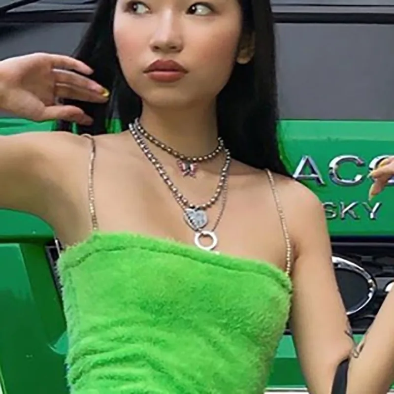 Осенняя Женская бархатная майка Тедди топ из плюша сексуальные укороченные топы