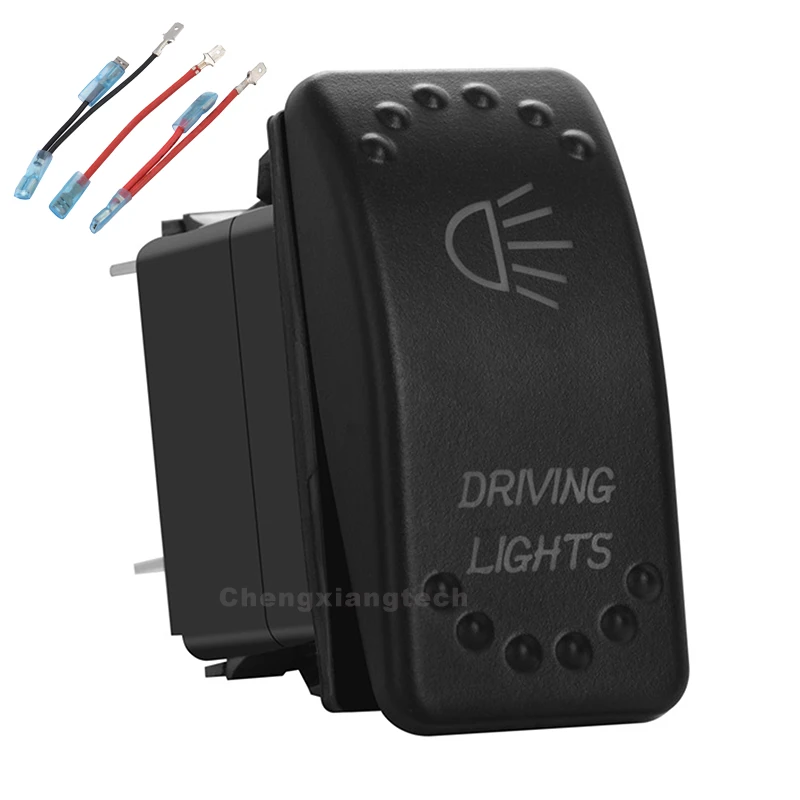 

Driving Lights Red Led 5Pin On/Off 20A/12V 10A/24V SPST Rocker Switch + Jumper Wires Set for Car Boat Trucks Water Proof