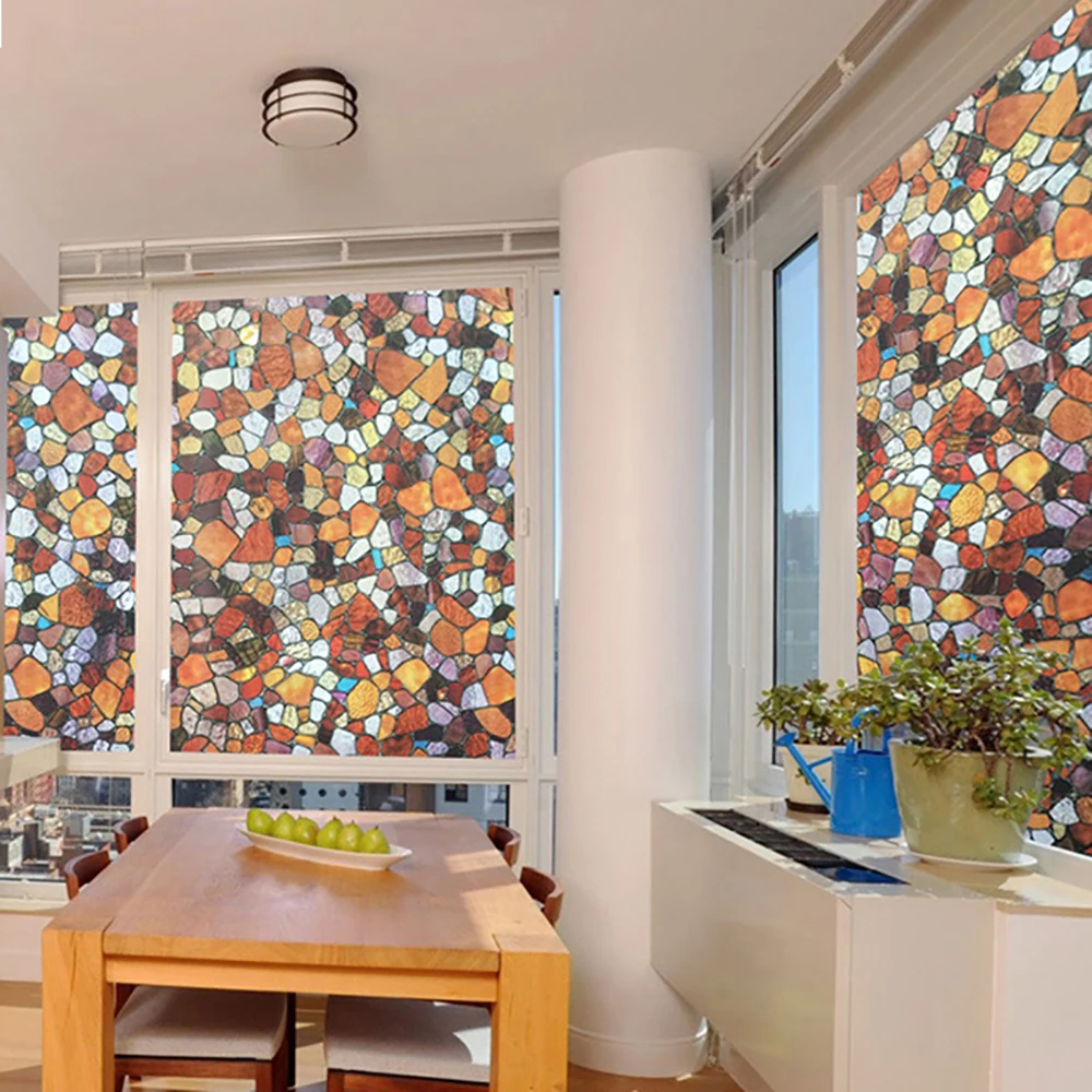 

LUCKYYJ Window Privacy Film, Static Window Cling,Decorative Window Decals, Removable Window Glass Vinyl, Anti-UV Window Sticker