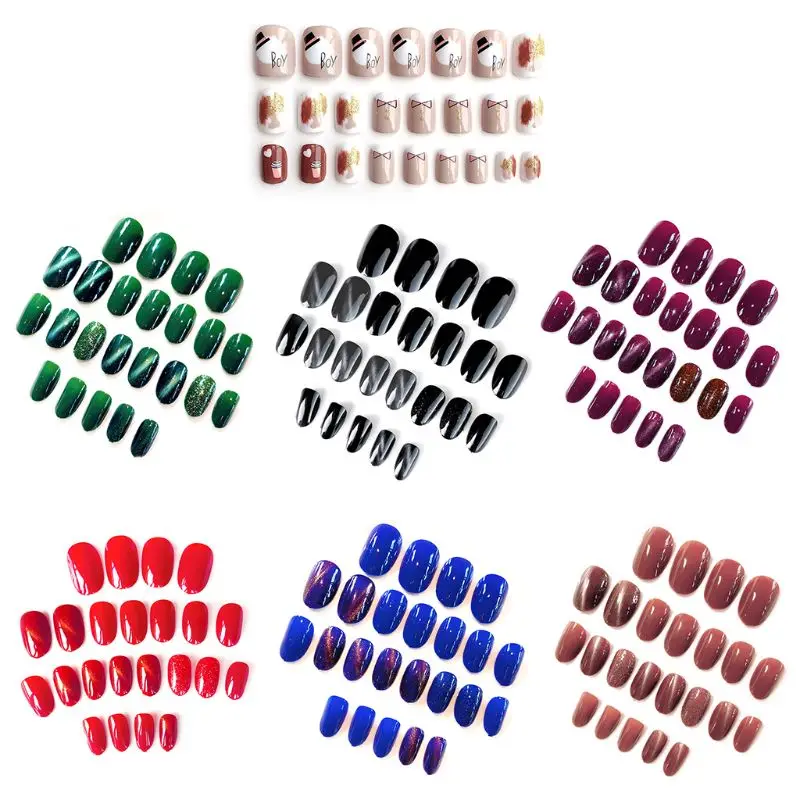 24 шт./компл. элегантные накладные ногти для ног Готовые Ногти простая средне