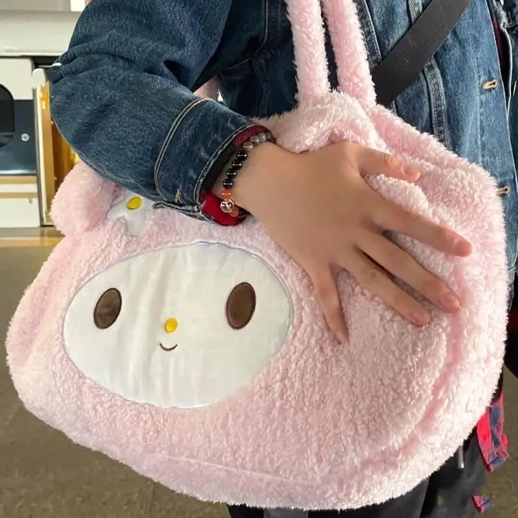 

My Melodyed Kuromied Hello Kittyed Big Casual Tote Bag Cute Cartoon Plush Shoulder Bag Cartoon Cute Bag Women Bag 2021