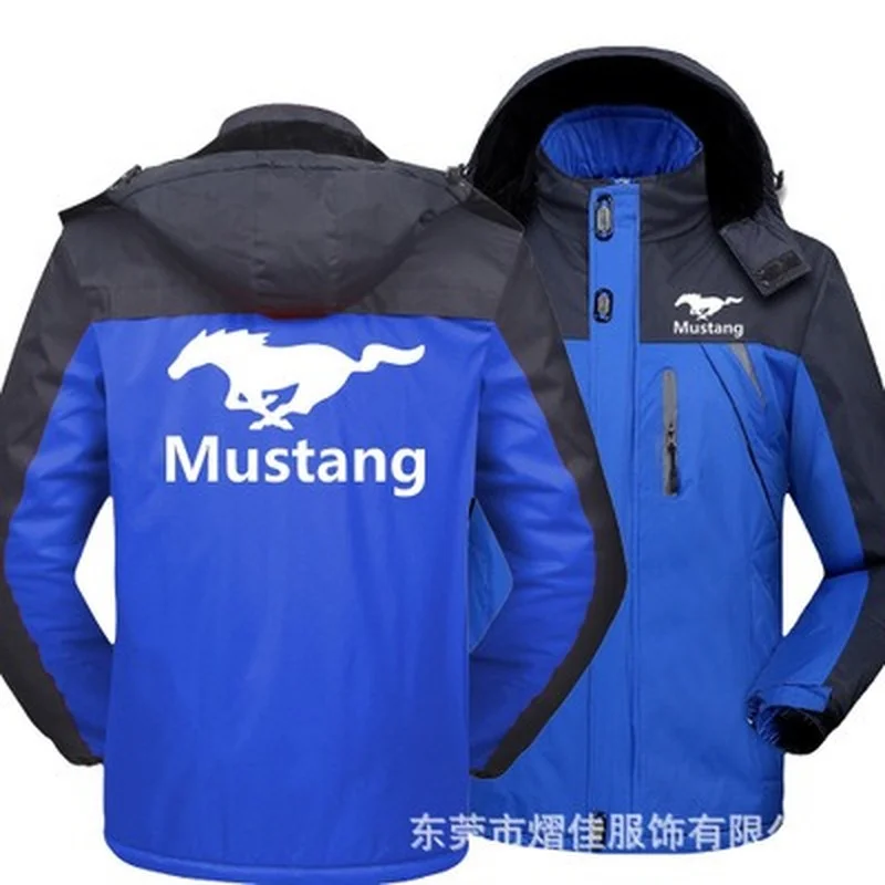 

2021 Winter Jacket Men for Mustang logo Thick Velvet Warm Coat Male Windproof Hooded Outwear Casual Mountaineering Overcoat C