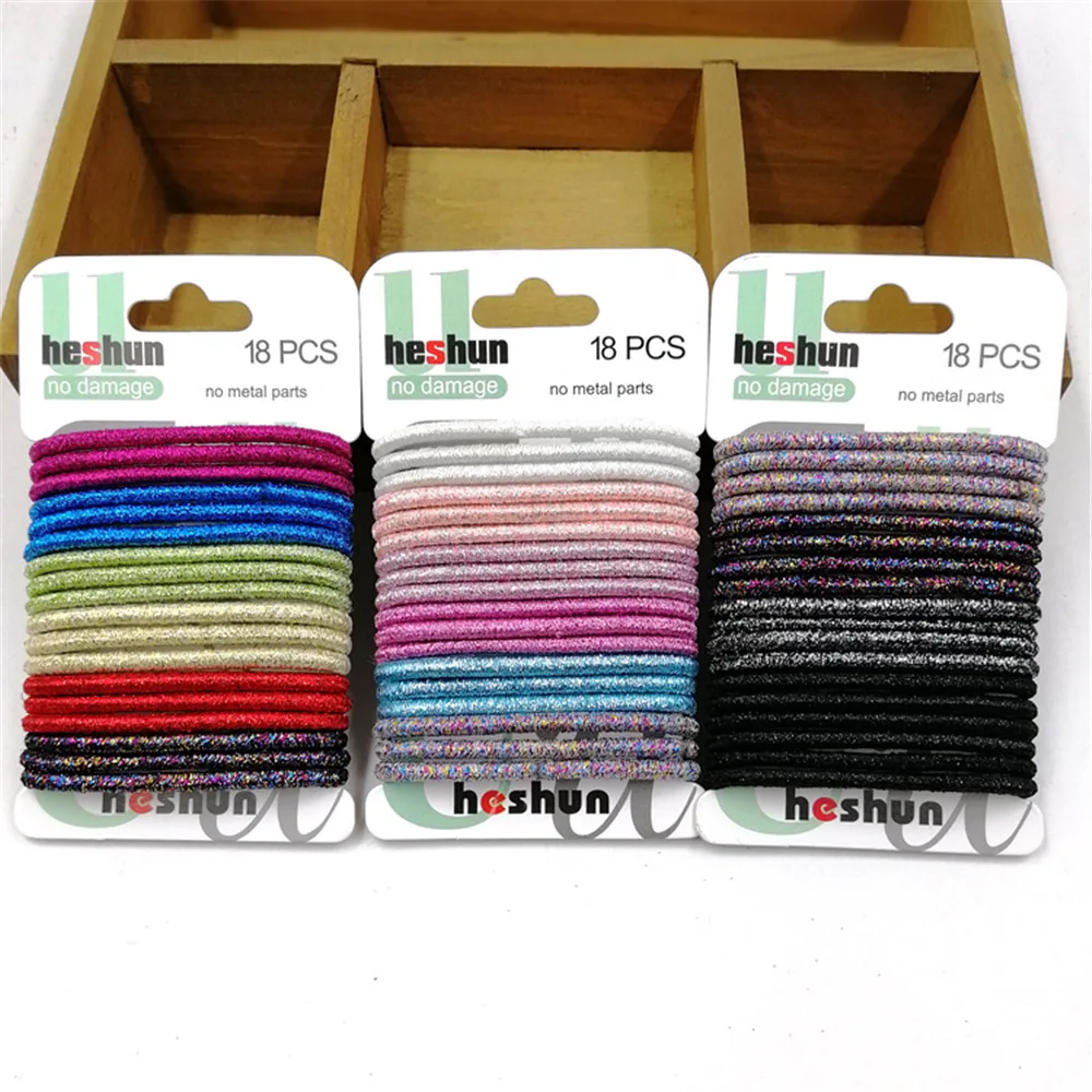 Новая эластичная блестящая резинка для волос ширина 4 мм 18 шт./компл.| |