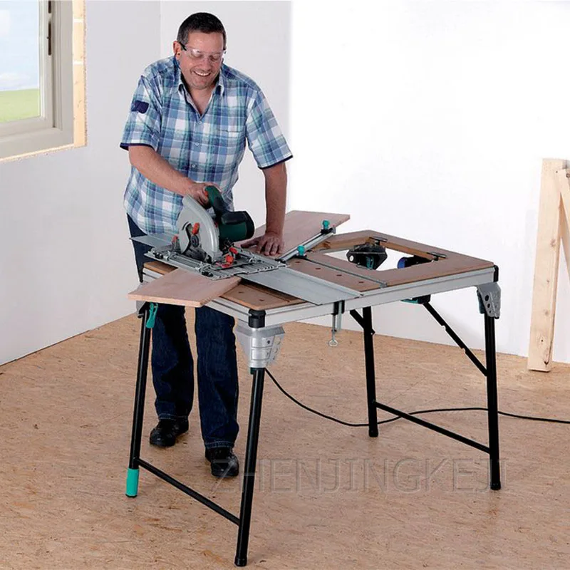 

Multifunction Woodworking Workbench Foldable Assembly Suitable For Milling Machine Jig Saw Service Workbench Can Move Measuring