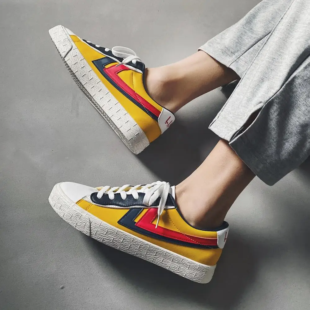 Осенняя мужская обувь Вулканизированная Обувь На Шнуровке Модная удобная