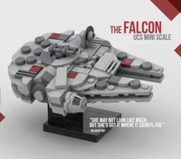 star small particle building block mini millennium falcon assembly and construction of particle childrens toy gift model moc