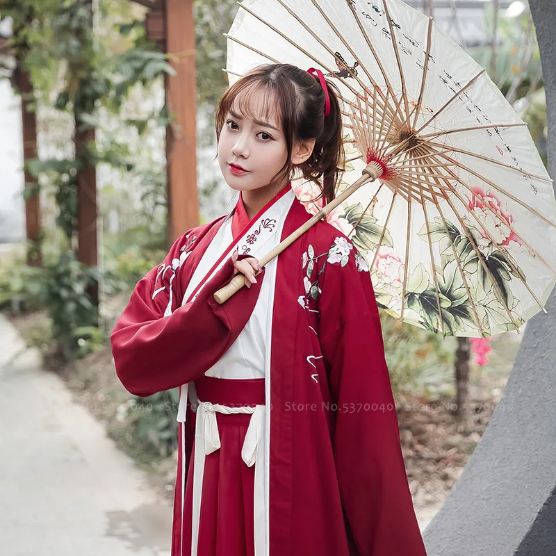 Женский костюм династии ханьфу Тан традиционный китайский кимоно цветочный