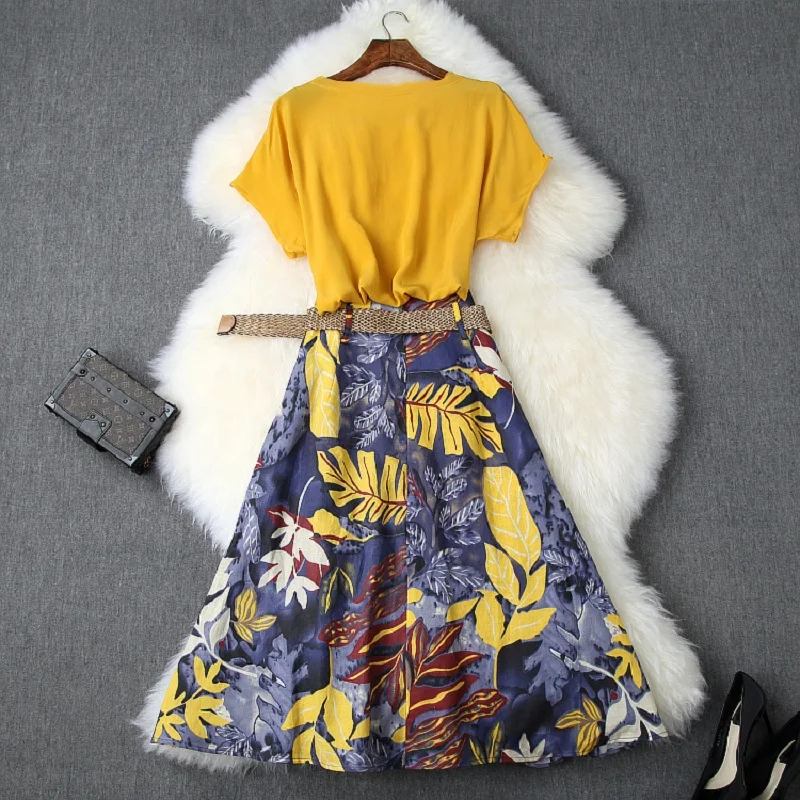 

Office Work Clothing Set 2019 New High Quality Summer Short Sleeve Loose Chiffon Shirt Womens Sets Casual Half Skirt Suit Autumn