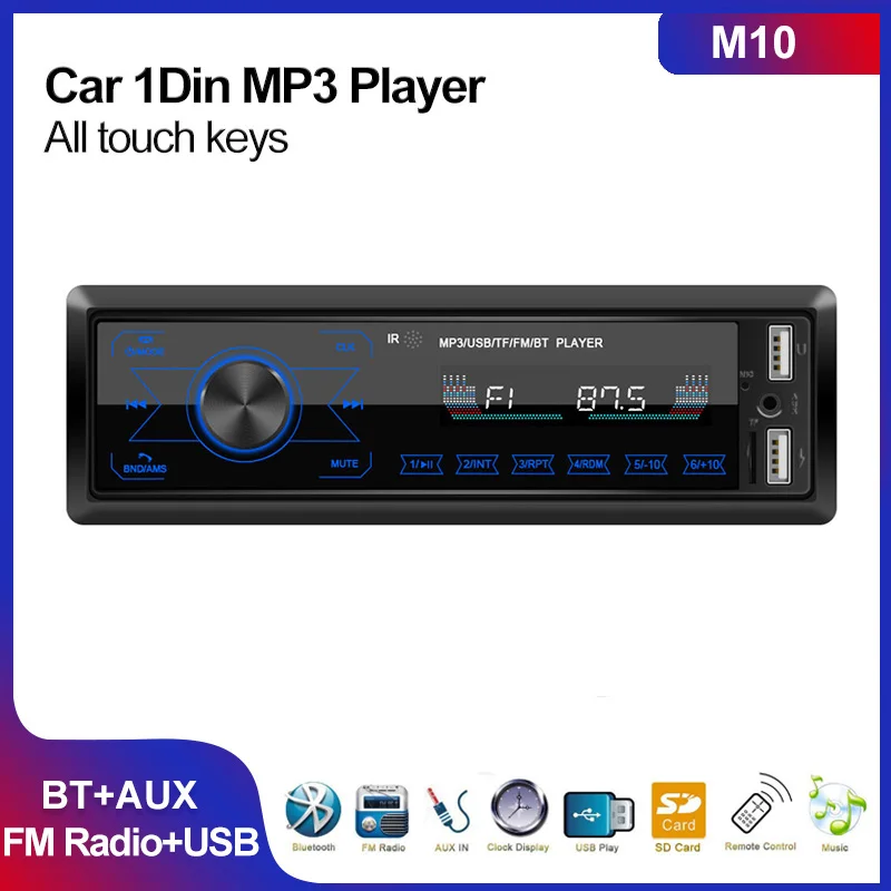 

60Wx4 Car Radio Stereo Player Digital Bluetooth Car MP3 Player FM Radio Stereo Audio Music USB/SD with In Dash AUX Input