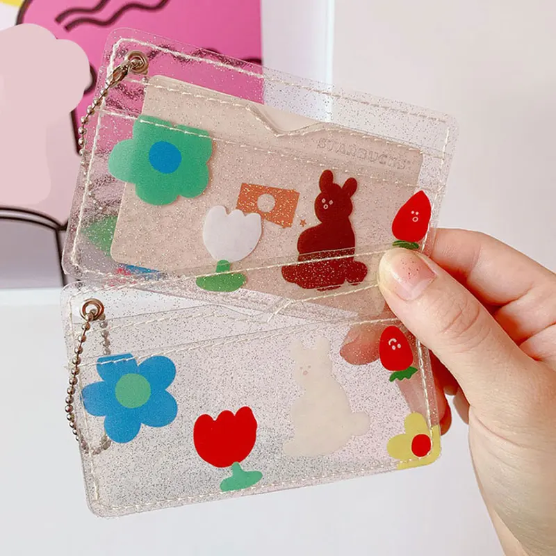 Модный прозрачный кошелек из ПВХ с отделением для карт Женский короткий мини