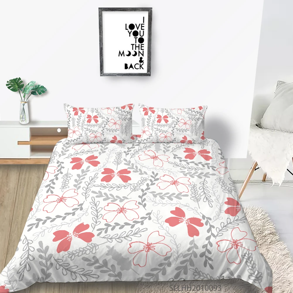 

Sunshine Home Textile Flowers Print Bedding Set Duvet Cover Fashionable Creative King Queen Full Home Decoration For All Seasons