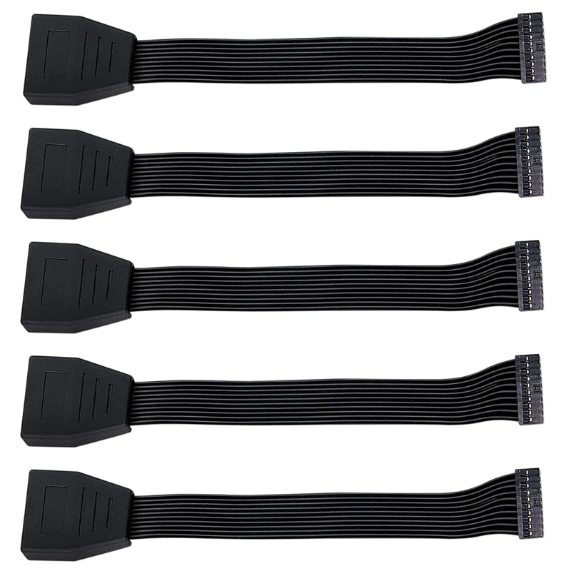 

5 шт., кабель-удлинитель с разъемом USB 3,0, внутренний удлинитель с разъемом USB 3,0 19/20 типа «Папа-мама» (5,9 дюйма)