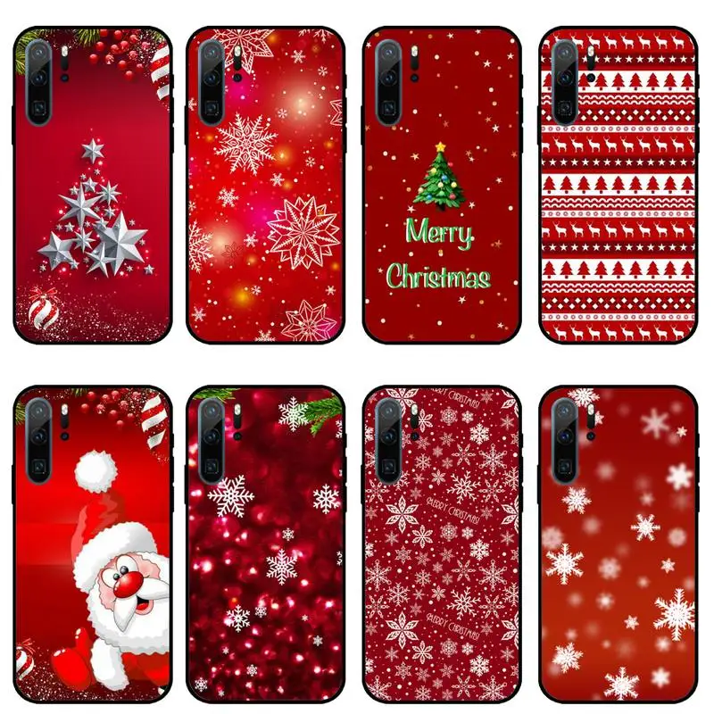 

Cartoon Merry Christmas Phone Case For Huawei honor Mate P 10 20 30 40 i 9 8 pro x Lite smart 2019 nova 5t
