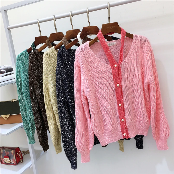 

Amolapha Sexy Women Knitted Shiner Criss Cross Sweater Tops Woman Designer Knitting Cardigans Clothing