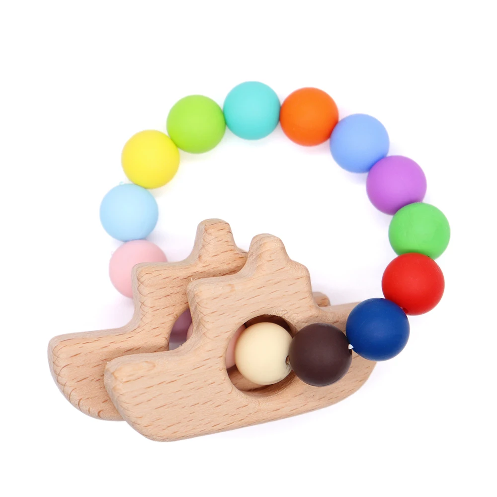 

Прорезыватель для зубов с деревянным прорезывателем и цветочной формой для детей жевательные игрушки для ручной работы силиконовые искусс...