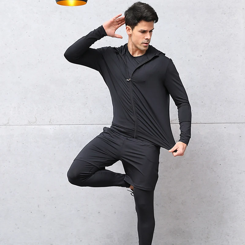 

5pc Compression Men's Sport Suits Quick Dry Fit Running Sets Leggings Sports Jogging Training Gym Fitness Tracksuits NANYJ23