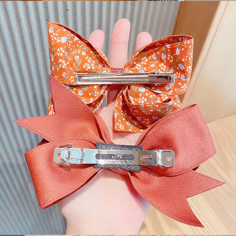 

2pcs/set Fashion Elegant Ribbon Bow Hairpins Hair Pins Ponytail Holder for Women Girls Spring Hair Clips Hair Accessories