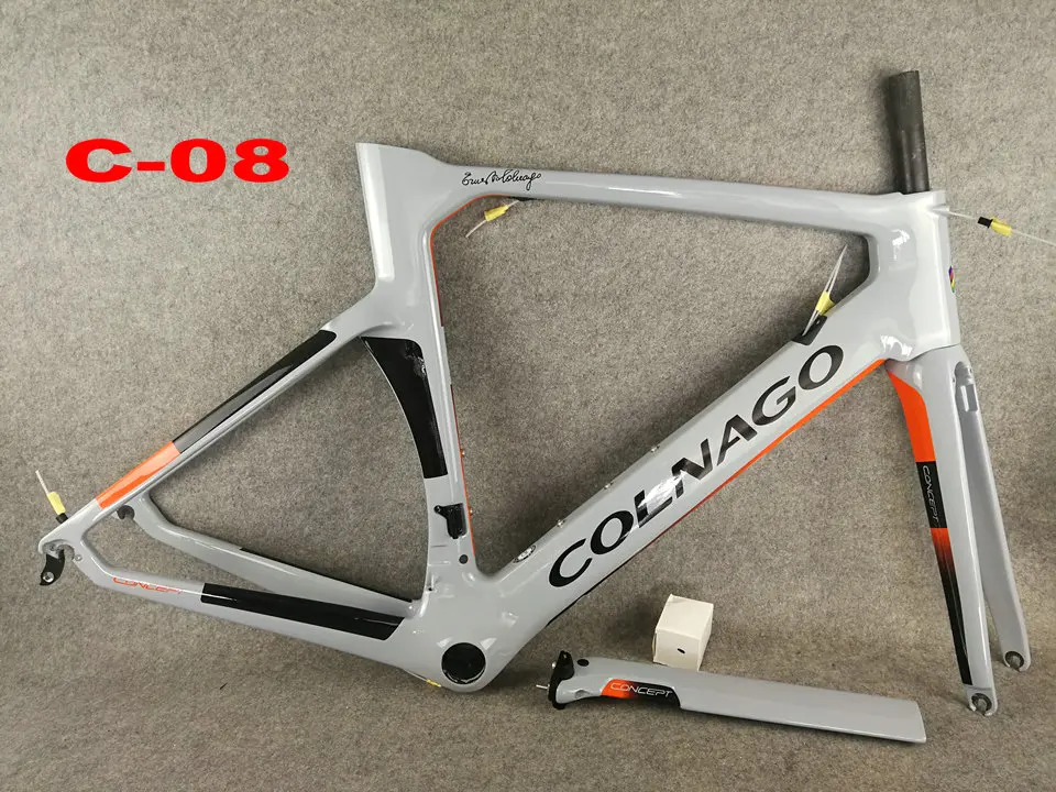 Серебряный оранжевый Colnago концепция рамы дороги углерода Китай велосипедная углеродная рама XS/S/M/L/XL