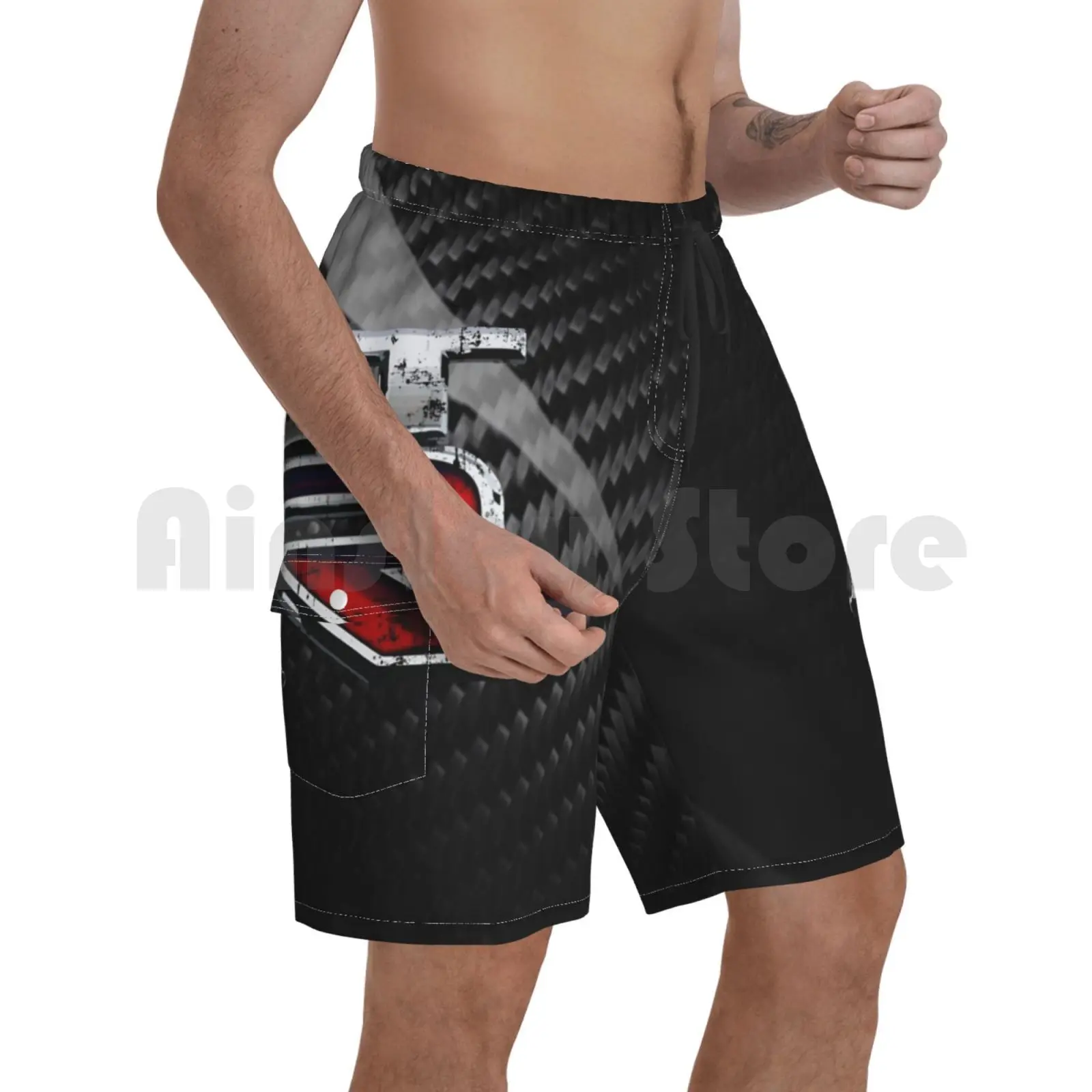 

Gtr Carbon Fiber Beach Shorts Men Beach Pants Swimwear Nissan Gtr Gt R Nismo Supercar Super Cars Supercar V6 Awd