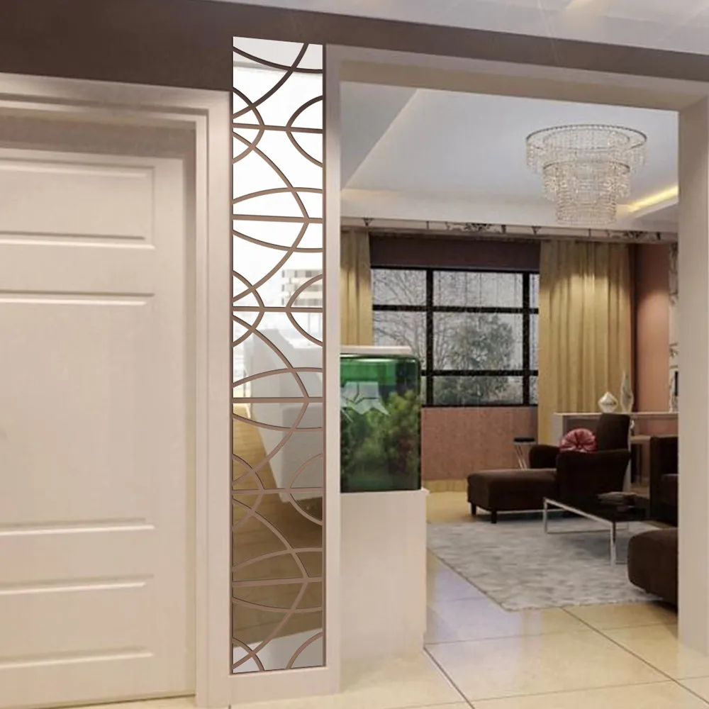 14 шт. 3D зеркало прямоугольник винил съемная Наклейка на стену стикеры домашний