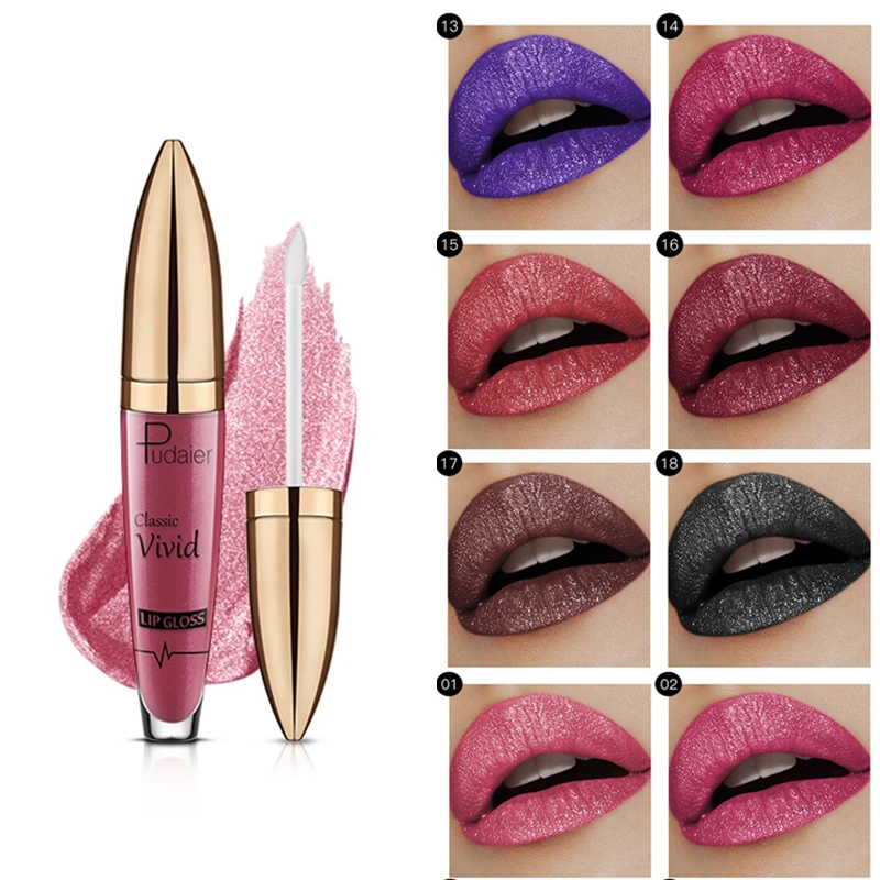 Жидкая Алмазная помада Pudaier Блестящий металлический блеск для губ водостойкий
