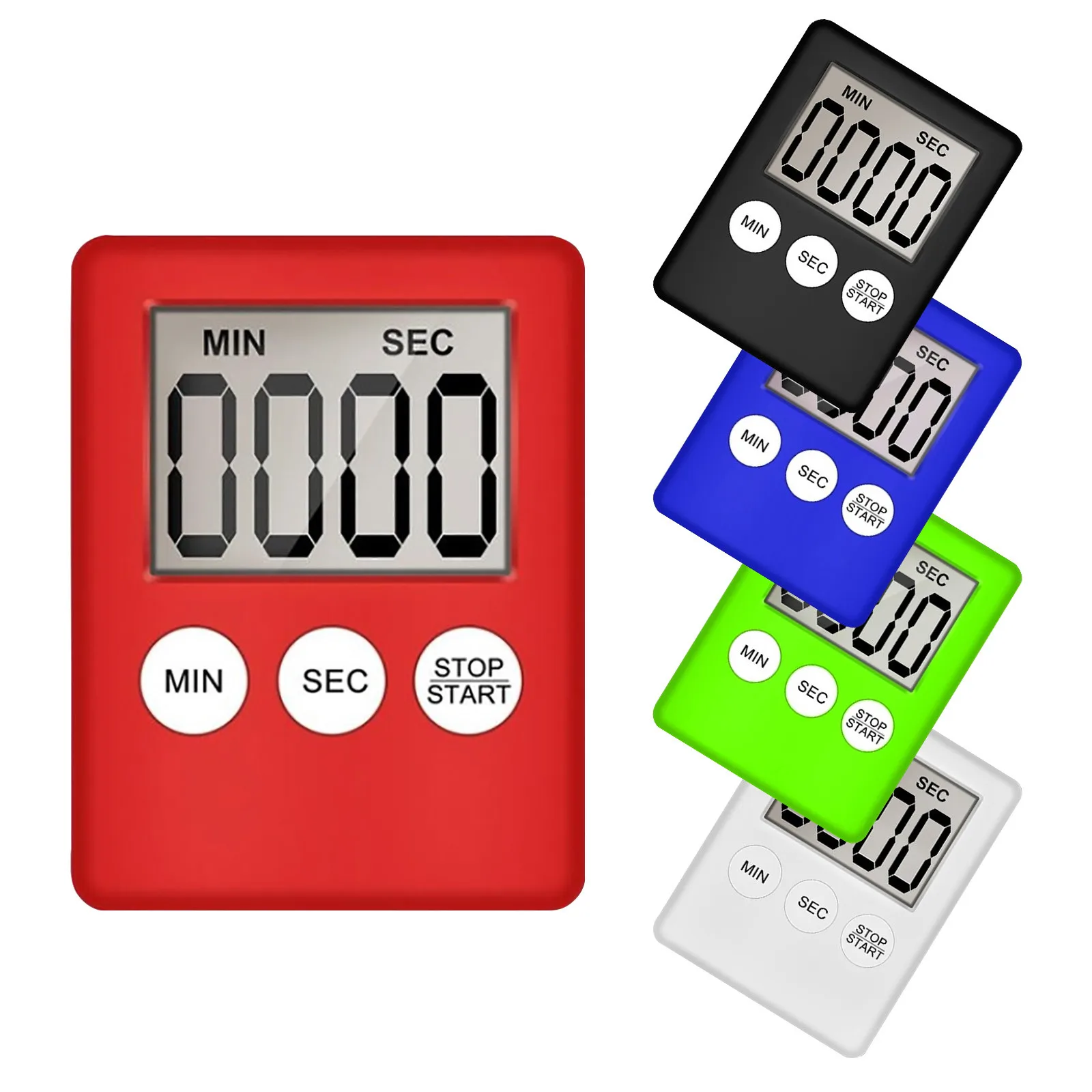 New Digital Kitchen Timer Big Digits Loud Alarm Magnetic Backing Stand with Large LCD Display for Cooking Baking Sports Games