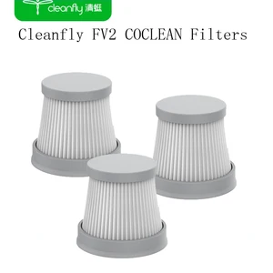 3PCS Cleanfly FV2 COCLEAN Car Handheld Vacuum Filters Spare Parts Pack Kits HEPA Filter home Floor Cleaning Brush