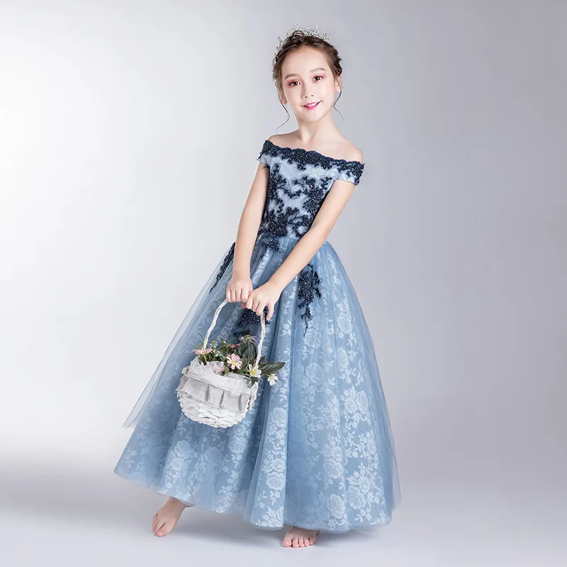 Elegant vestidos de fiesta noche Children Wedding Party Princess first communion Dress Girls Clothes Formal Occasion | Свадьбы и