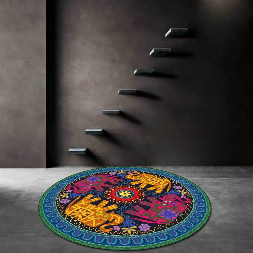 Богемный этнический стиль круглые коврики слон цветок подвесная корзинка на